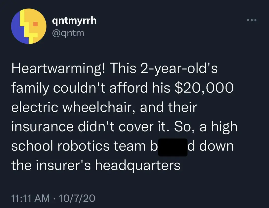 The meme is a screenshot of a Twitter post that reads: "In 1995, a 2-year-old boy was shot by a gun that was left 'unlocked and loaded' by his parents." The post is a humorous example of a "that's what she said" joke, where the phrase is used in a completely unrelated context to a serious news story. The text is presented in a bold, gray font on a white background.